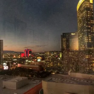 a view of the city at night