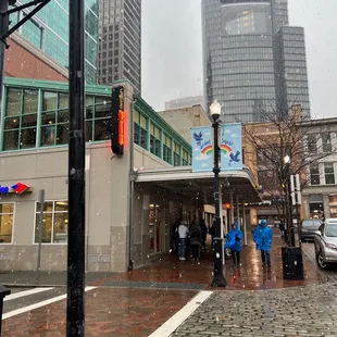 a rainy day in the city