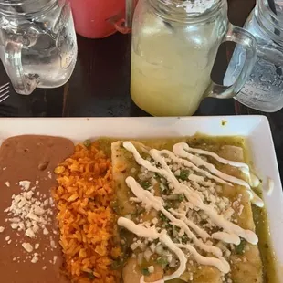Cheese Enchiladas with verde sauce