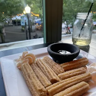 the churros with the raspberry dip was amazing!!