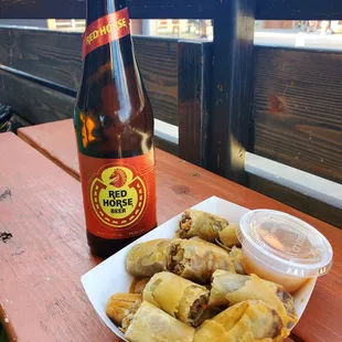 Lumpia and beer.