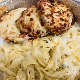 DoorDash: Eggplant parmesan sub fettuccine alfredo $2.25 extra