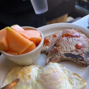 Two 2 Eggs with Chopped Steak Breakfast