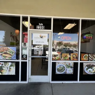 the front door of a restaurant