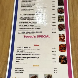 the menu
