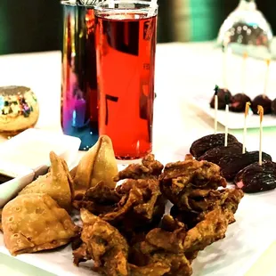 Punjabi Samosas and Assorted Pakoras + Rooh Afza