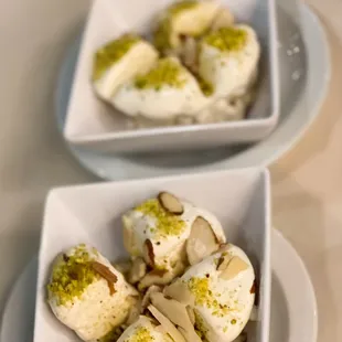 two bowls of dessert