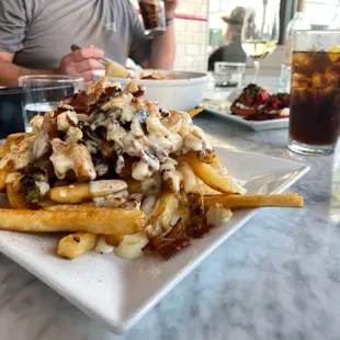 Loaded fries with crab