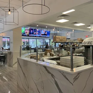 Gleaming new white interior at LaScala&apos;s Fire!