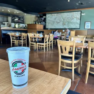 Inside seating, patio seating available