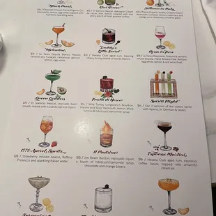 Drink menu looks fun