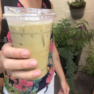 Iced matcha latte