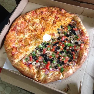 Half Cheese, half Veggie. The Veggie was delicious and my favorite!