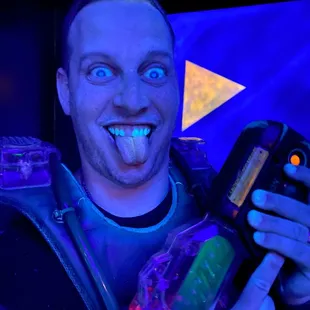 Black lIghts expose fake teeth