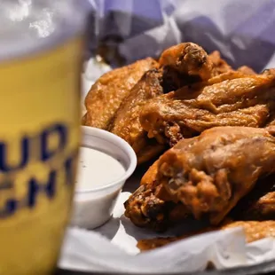 Wings, 8 Beers on Tap and 32 canned/bottled beer