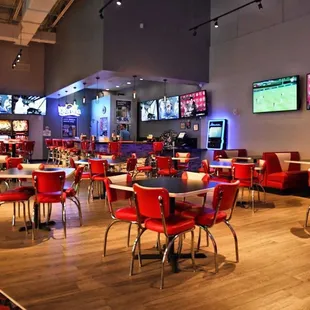 Sports Bar and Grille where you can watch the games, eat, drink and play arcade games