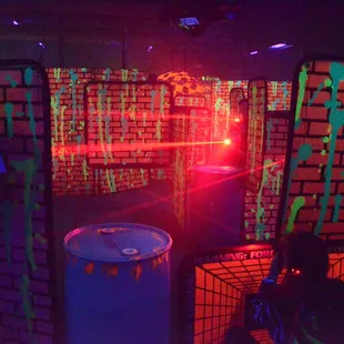 Beams going everywhere during a laser tag game
