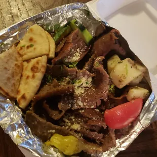 Gyro Dinner- delicious, those potatoes!