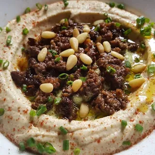 Baharat Spiced Beef Hummus Bowl