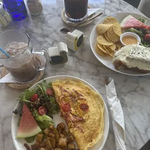 California Omelet, Croque Monsieur Sandwich.