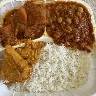 Mini plate! Chana masala, potatoes and rice