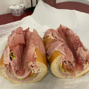 Italian Hoagie with added prosciutto, excellent all around