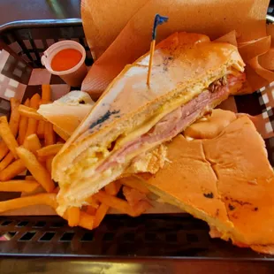 Cuban Sandwich and fries.