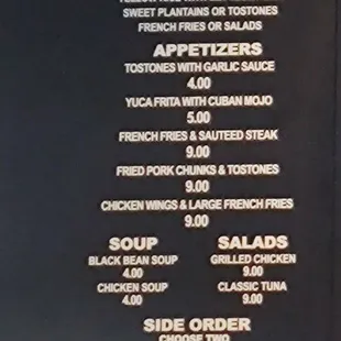 Board menu inside