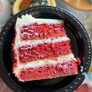 Slice of red velvet cake