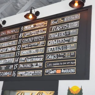 Beer menu