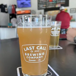 Pints in the bar area.