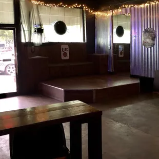 Stage where karaoke, DJ&apos;s, and live music is performed