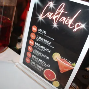 cocktail menu