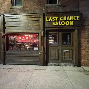 the entrance to the saloon