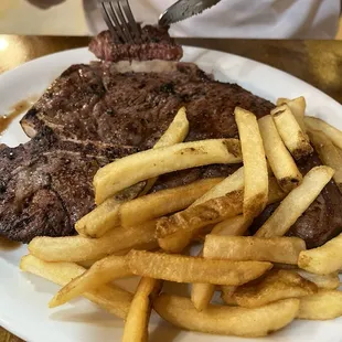 T-bone and fries
