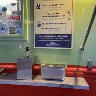 the menu for the restaurant