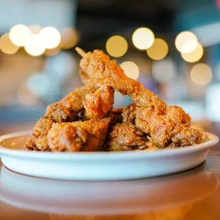 a plate of fried chicken