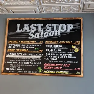 Specialty Drink Menu