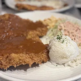Main dish - pork cutlet with basic sauce