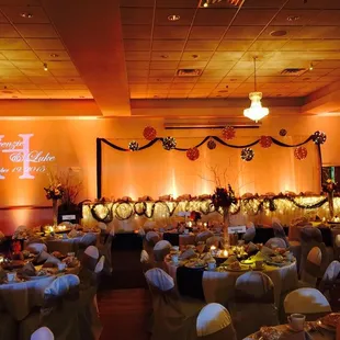 a large banquet room