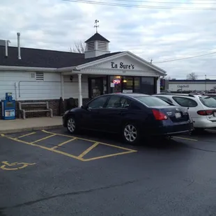 a car parked in a parking lot