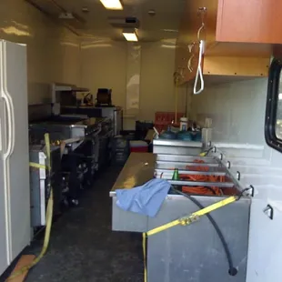 Inside One of Their Catering Trailers