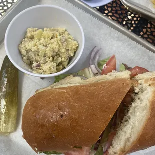 Italian with a side of potato salad