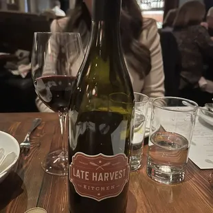 a bottle of wine on a table