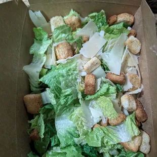 Lettuce, croutons, and cheese. Wow!
