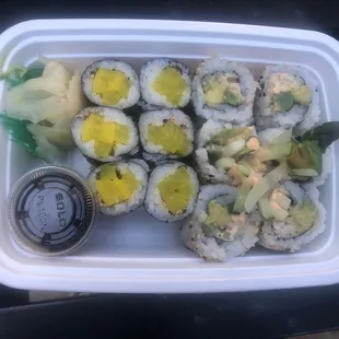 Avocado Roll And Oshinko Roll