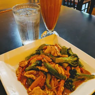 Late Night: $11 - Tangy Peanut Noodle and Thai Iced Tea