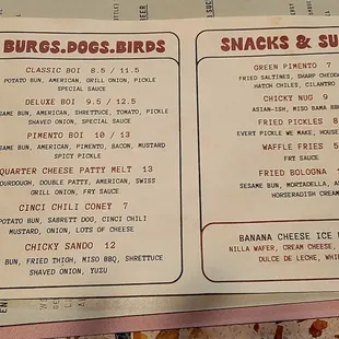 Mighty Fine Menu