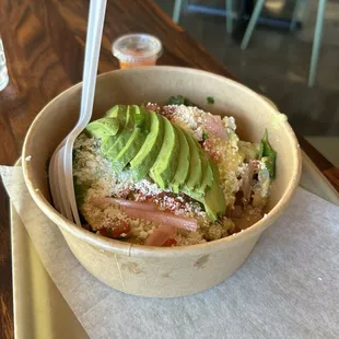 Breakfast bowl with avocado