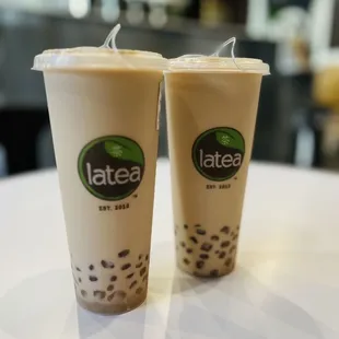Asam milk tea with honey boba